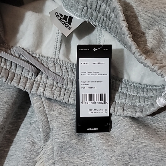 Adidas Kids Grey Track Pants - Picture 8 of 9